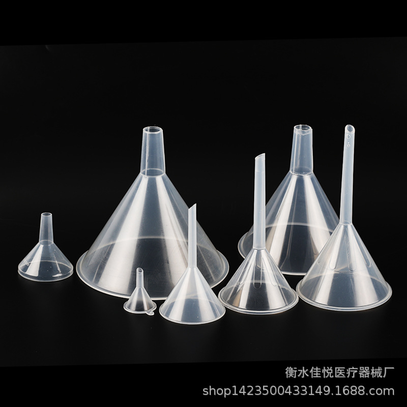 Embudo de plástico 60 75 90 120 150mm triángulo líquido separación embudo consumibles experimental suministros material PP