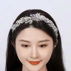 歐美跨境水鑽發箍女滿天星新娘頭飾婚紗髮型配飾氣質皇冠髮飾批發