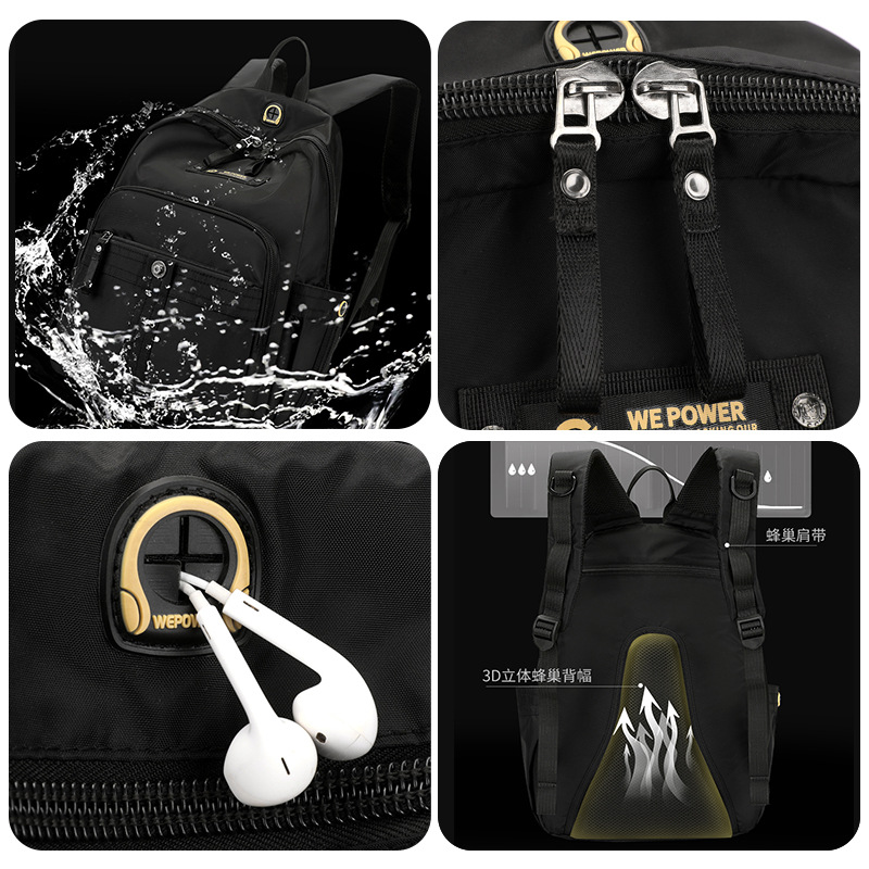 WEPOWER nueva mochila impermeable mochila de estudiantes suave y ligera viajes mochila de gran capacidad image 5