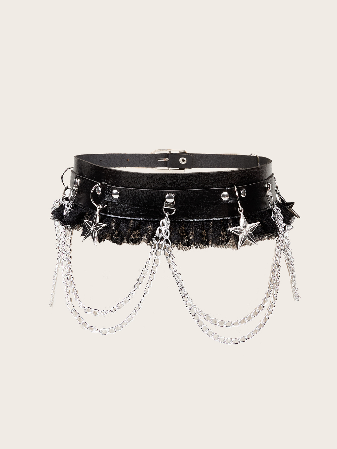 Women's Gender Elegant, Lady Style Elegant Lady Star Lace Imitation Leather Alloy Women's Leather Belts