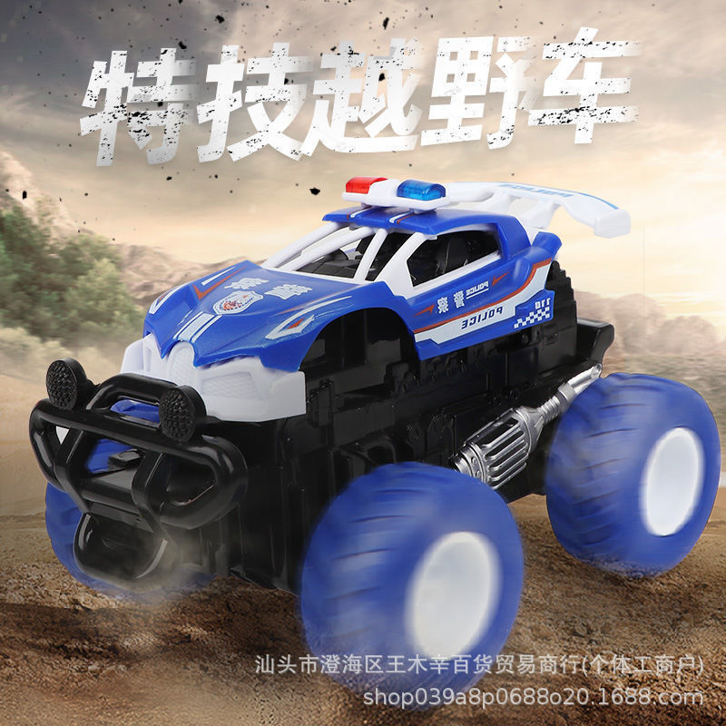 Inertial Pull-Back Off-Road Vehicle Kidsren's Toy Car Four-Wheel Drive Deformation Heightening Rotating Police Car Combination Set for Boys Inertial Pull-Back Off-Road Vehicle Kidsren's Toy Car Four-Wheel Drive Deformation Heightening Rotating Police Car Combination Set for Boys