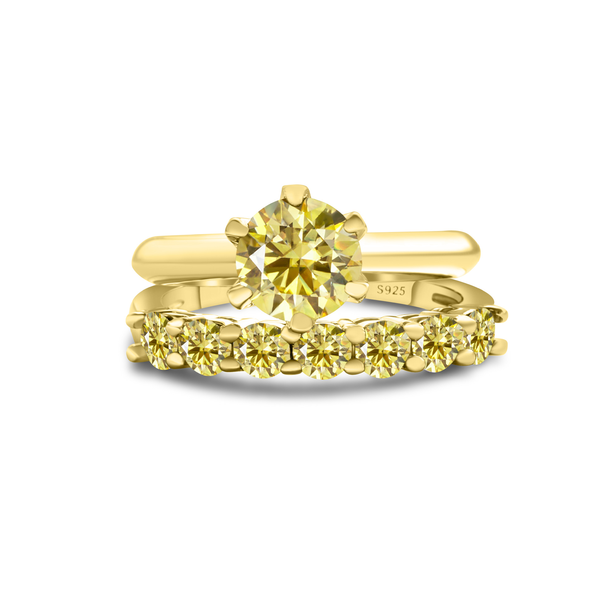 1.7CT anillo de piedra de moissanita oro S925 plata de moissanita conjunto con certificado GRA