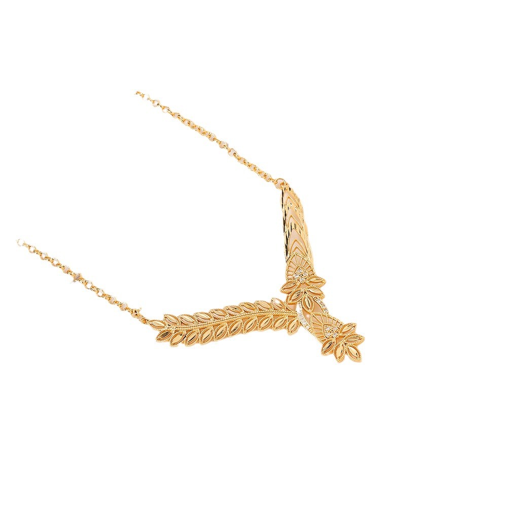 Explosiones transfronterizas opciones de bronce de piedra pendientes collar conjunto de joyas de mujer pendientes collar dos piezas conjunto de joyas exquisitas