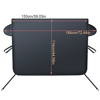 Car Snow Cover, Front Waterproof Oxford Cloth Snow Cover, Frost Cover, Universal Sun Protection, Heat Insulation, Sunshade Plaid (Car snow shield) - 150114cm