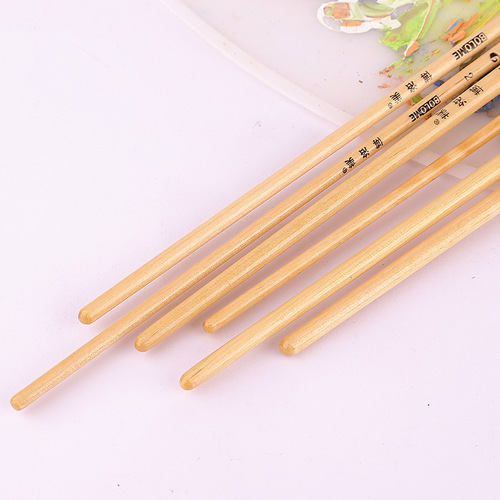 Bolomei Wild Boar Fan Shaped Watercolor Brush Set of 6 for Beginners, Birch Handle Watercolor Brush