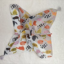 儿童小方巾春夏冬薄款婴儿小丝巾防风宝宝围脖流苏可爱三角巾百搭