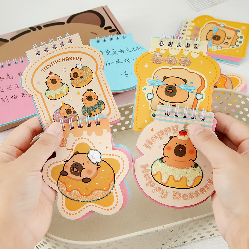 Kapibala Gold Powder Alien Wire Cub Donut Carpincho Página de color Cuaderno de mano Cuaderno de mensaje de estudiante