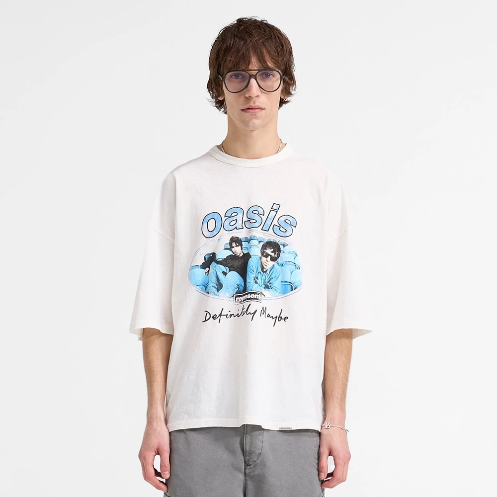 REPRESENT REP Оазис Ретро Оазис Бэнд Сделать старый сломанный персонаж с принтом с короткими рукавами трендовая пара футболка