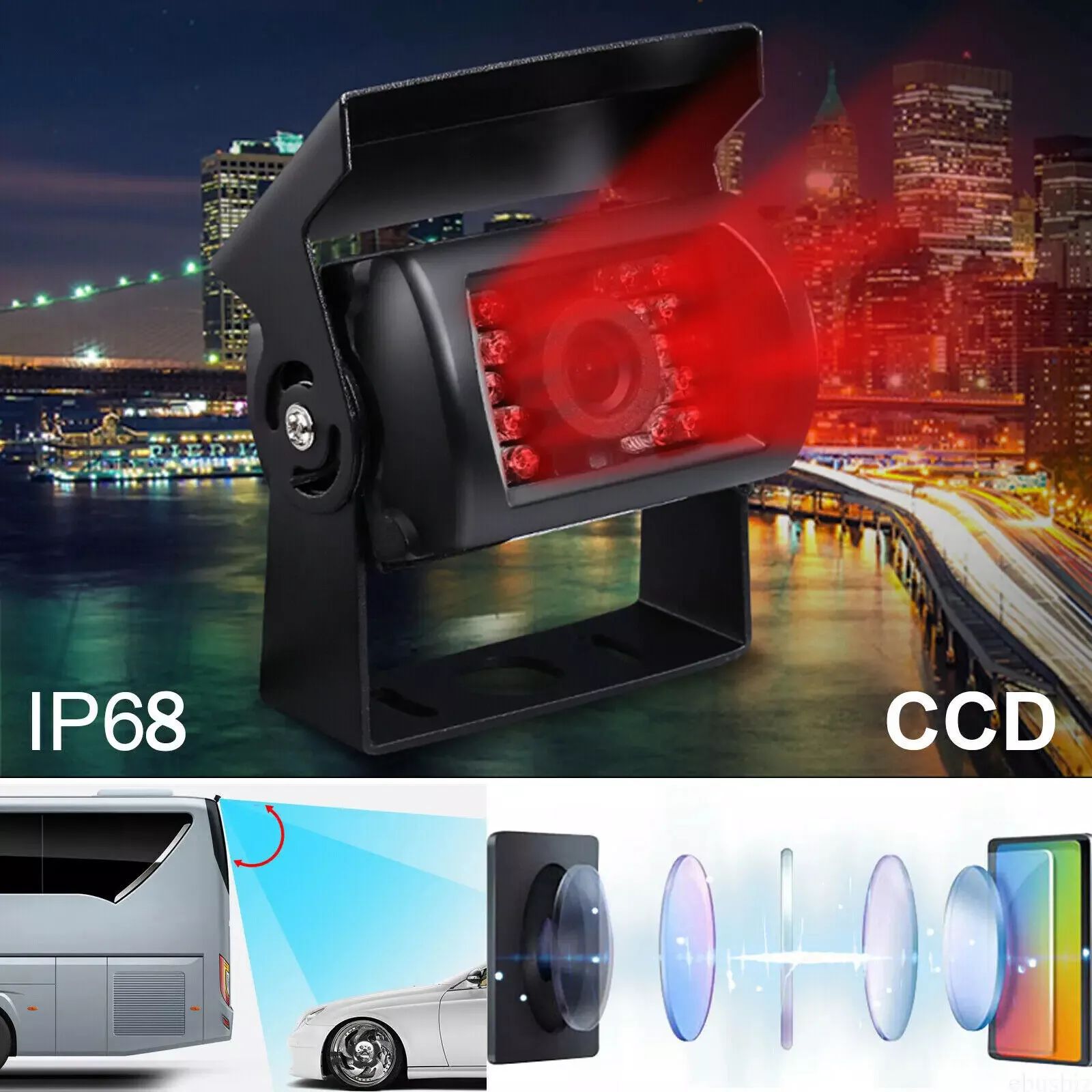 7inch Night Vision High Definition Universal Car Monitor Reversing Rearview Mirror Factory Direct Sales