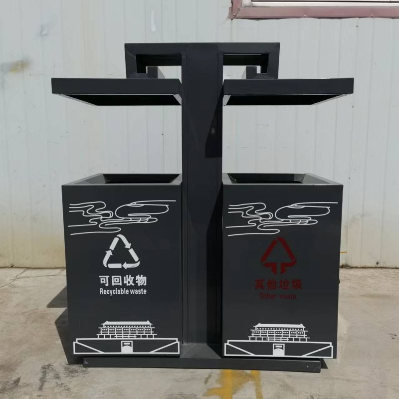 厂家批发户外金属垃圾箱环卫分类果皮箱室外公园小区不锈钢垃圾桶