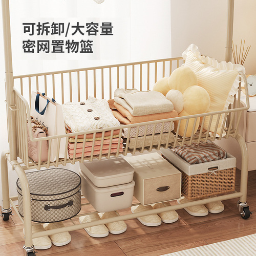 Cream-style clothes hanger floor-standing Internet celebrity home bedroom bedside hanging overnight clothes storage mobile coat rack