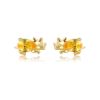 Brand dinosaur, zirconium, earrings, accessory, 750 sample gold, golden color