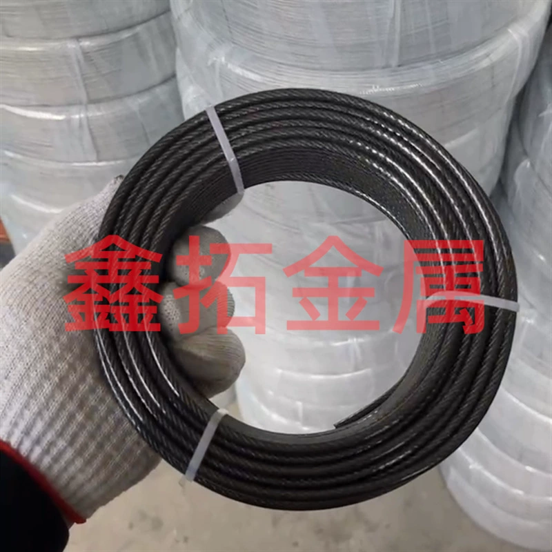 Нержавеющая сталь с черным пластиковым покрытием стальной трос бельевая веревка для виноградной стойки веревка 0,38-16 мм полные спецификации