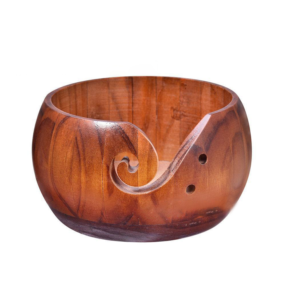 Tazón de lana de madera transfronteriza al por mayor de lana trenzada con cubierta de lana creativa taza de madera