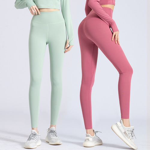Women's New High-Waisted Elastic Abdominal Control Peach Thong Bare-Fit Fitness Sports Tight Yoga Pants