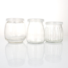 推薦透明玻璃布丁瓶大口布丁杯豎條紋慕斯杯果凍瓶烘培雙皮奶瓶子