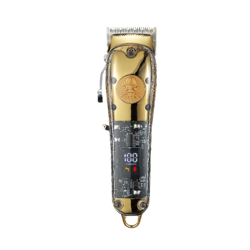 Kemei bajo reducción de ruido eléctrico Clipper peluquero tijeras LCD pantalla digital profesional cuerpo transparente Clipper pelo Clipper
