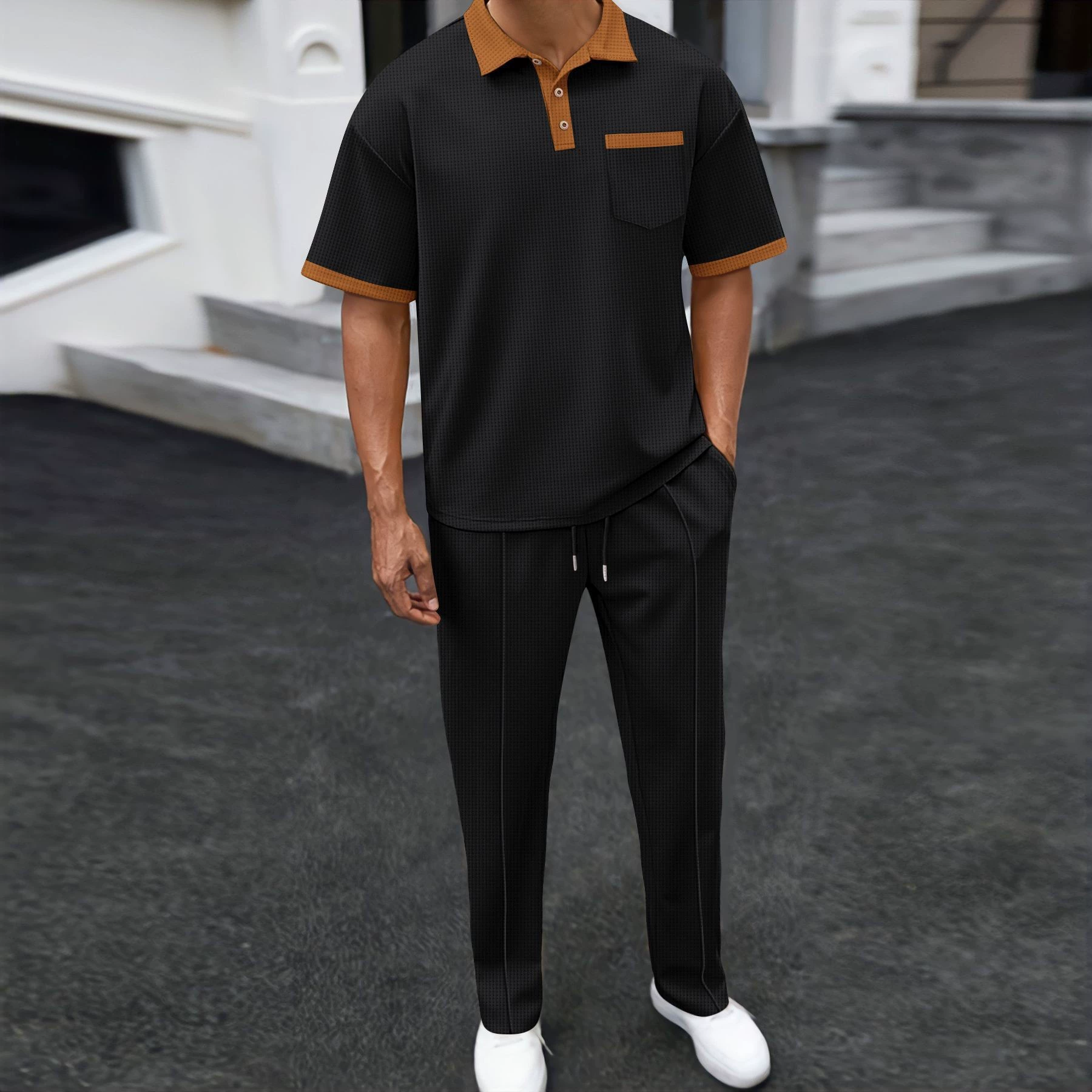 Men's universal summer set, with short sleeve, style