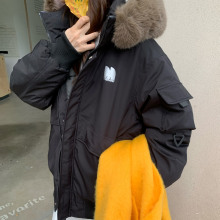 工装棉服女冬季2025新款短款小个子大毛领加厚派克服棉衣外套保暖