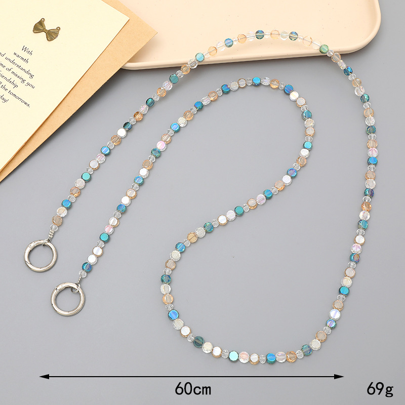 Nuevo acrílico cuentas teléfono móvil cadena perla crossbody Correa cadena teléfono móvil caso colgante regalo para las mujeres