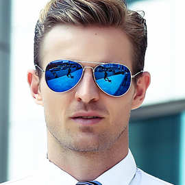 潮流复古金属蛤蟆镜彩膜男女同款眼镜太阳镜开车驾驶镜时尚遮阳