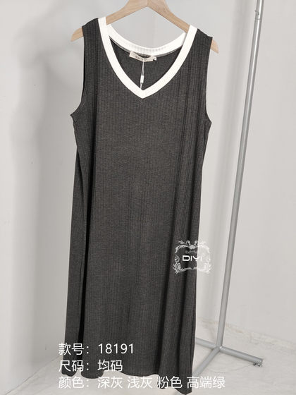 New spring and summer sleeveless long nightgown casual color matching comfortable pajamas Diyi pajamas manufacturers a generation of hair