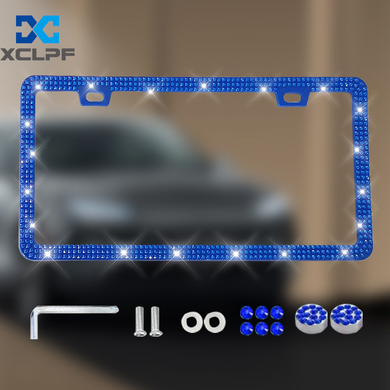 American, Canadian and Mexican Universal Diamond License Plate Frames, Three Styles of Plastic Acrylic Diamond License Plate Frames