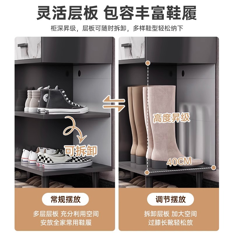 Armario de zapatos doméstico puerta interior nuevo tipo 2025 explosión pequeño armario de almacenamiento económico de gran capacidad estante de zapatos de pasillo