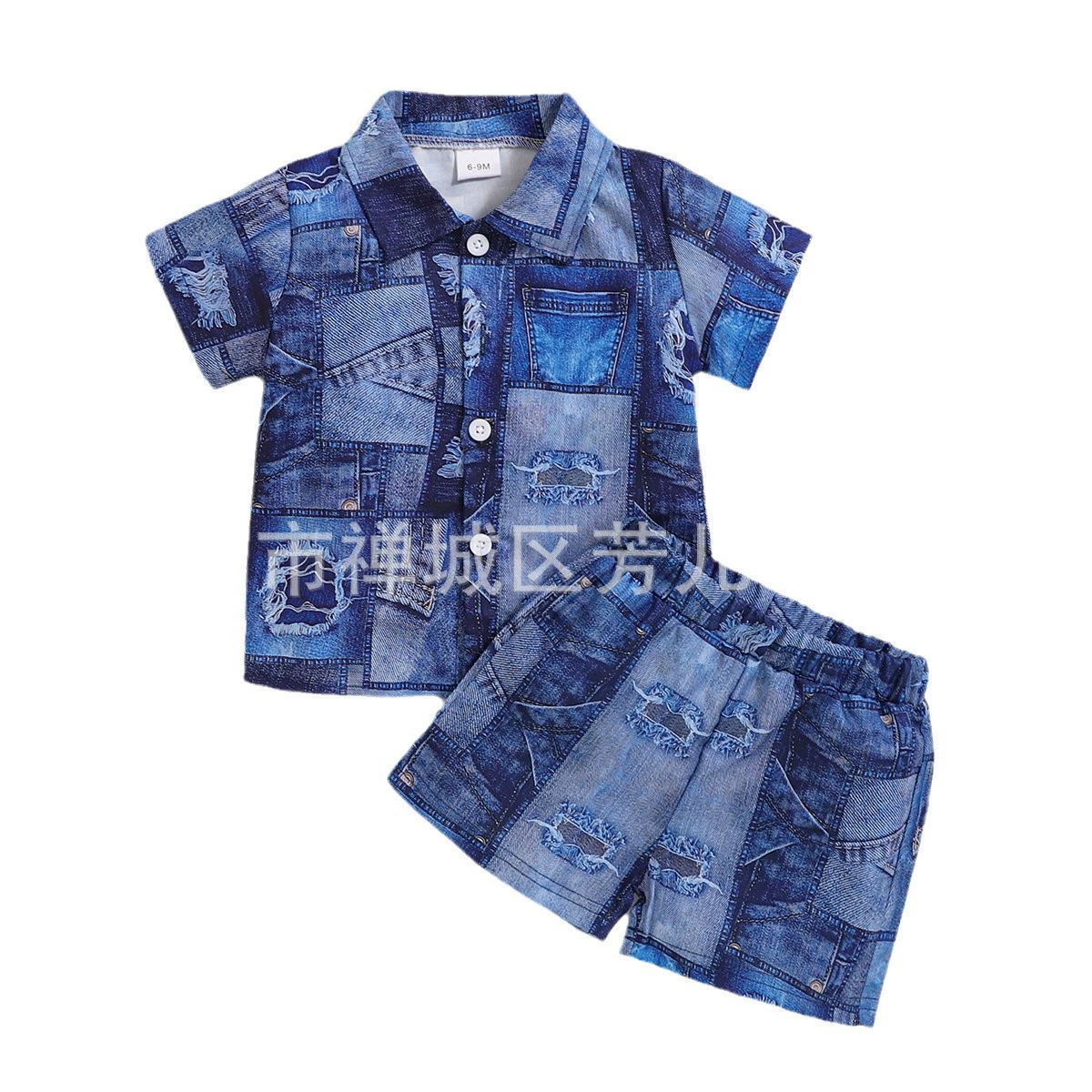 Футболка джинсовая бренда для мальчиков, набор, Cross-border торговля, Aliexpress