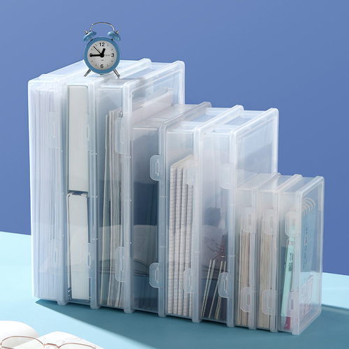 Transparent A4 file classification document storage box drawer storage box plastic office printing paper data organization
