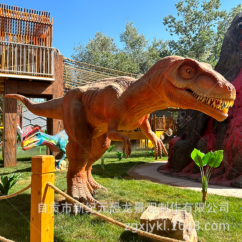 Modelo de dinosaurio de silicona eléctrica de simulación mecánica grande T-REX parque temático parque escénico creado