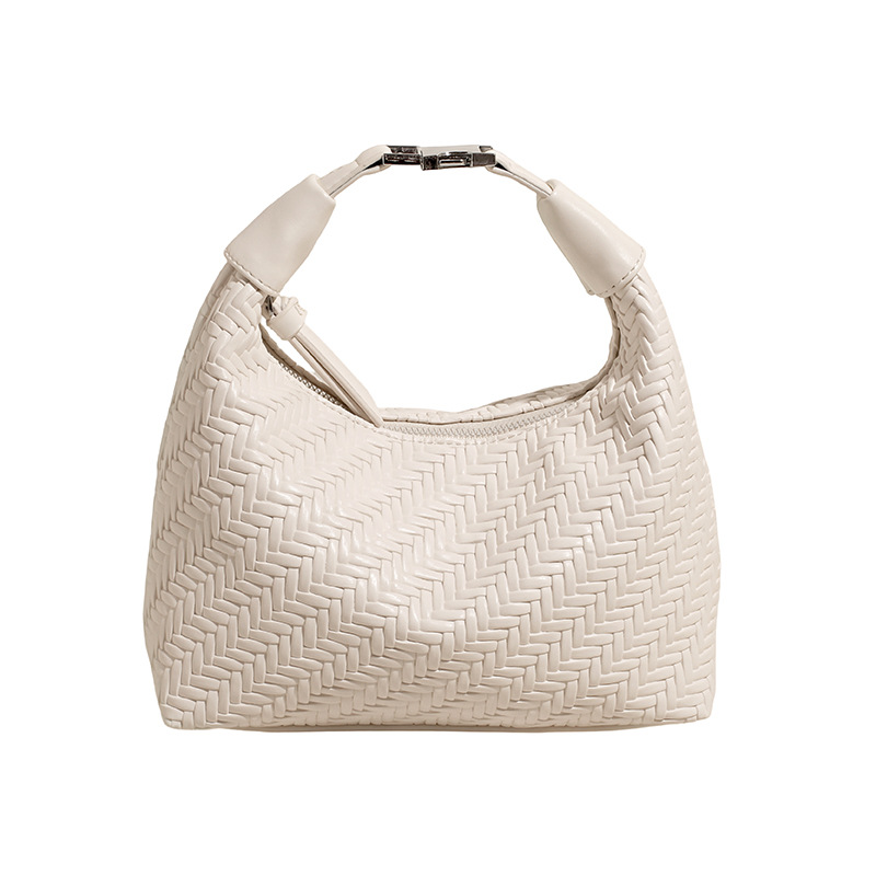 Bolsos populares de este año 2025 verano nuevo estilo bolso femenino casual tejido patrón bolso de hombro simple bolso de mensajero de viaje