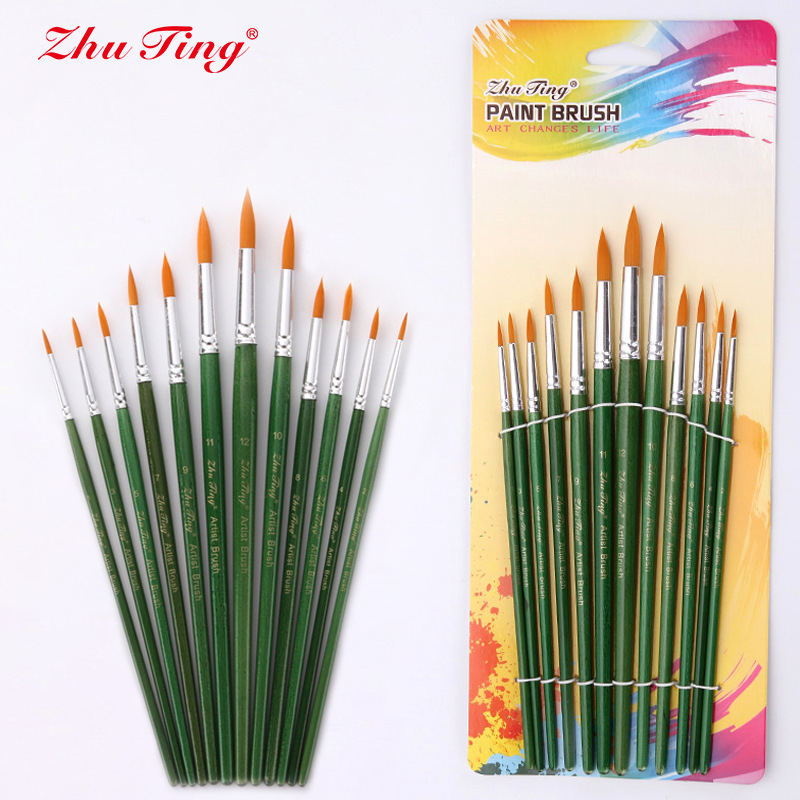 (Cross-border trading), transparent watercolour, brush, nylon children's set, liner, 12 pieces 2