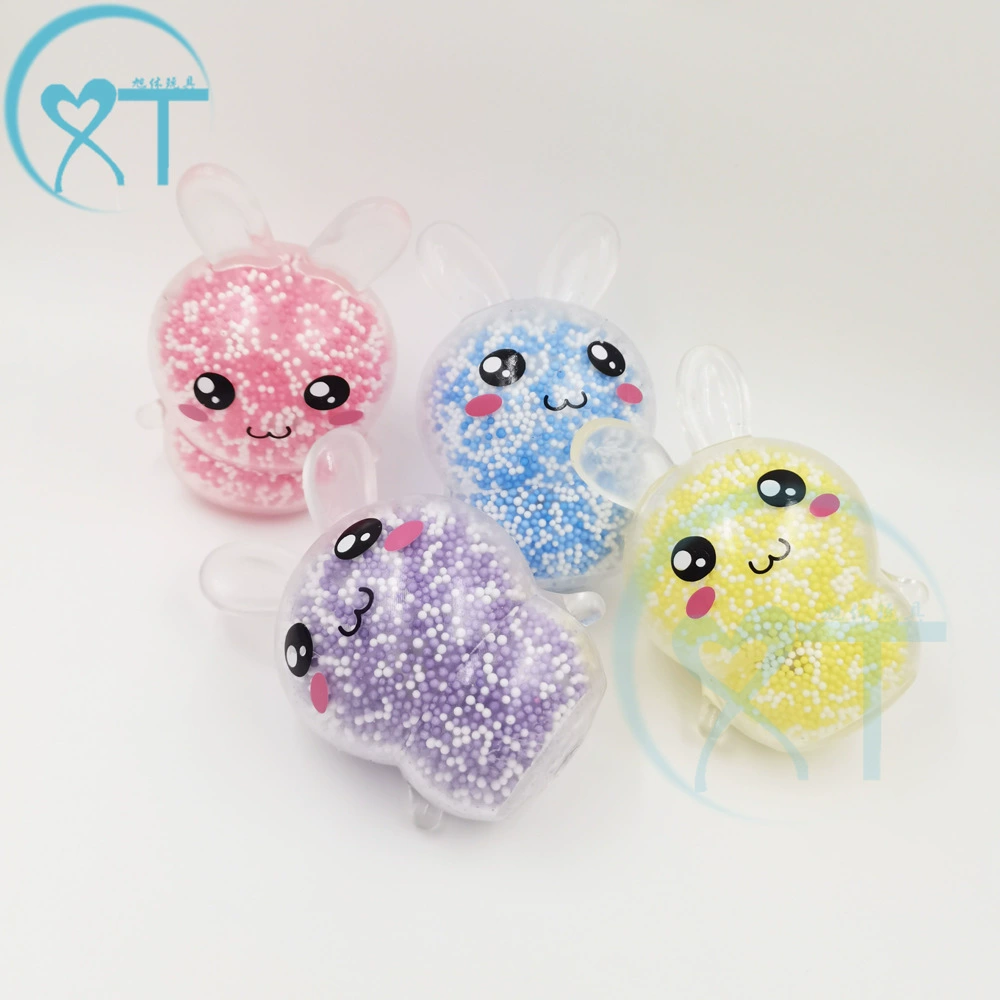Трансграничный Новый Пасхальный кролик светящийся мягкий клей TPR декомпрессионная игрушка кролик флэш-пена шар на вентиляционное отверстие
