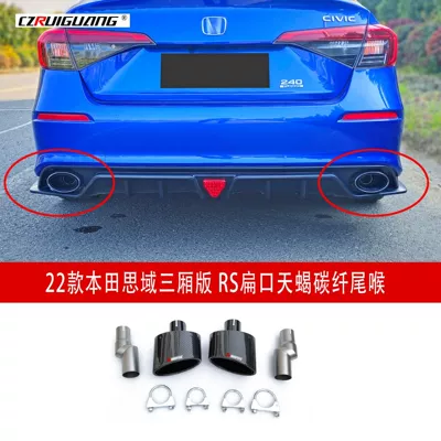 lip four-out exhaust rear spoiler rear – Spoiler - 2022-11th-generation-civic-rs-flat-scorpion-carbon-fiber-tail-throat