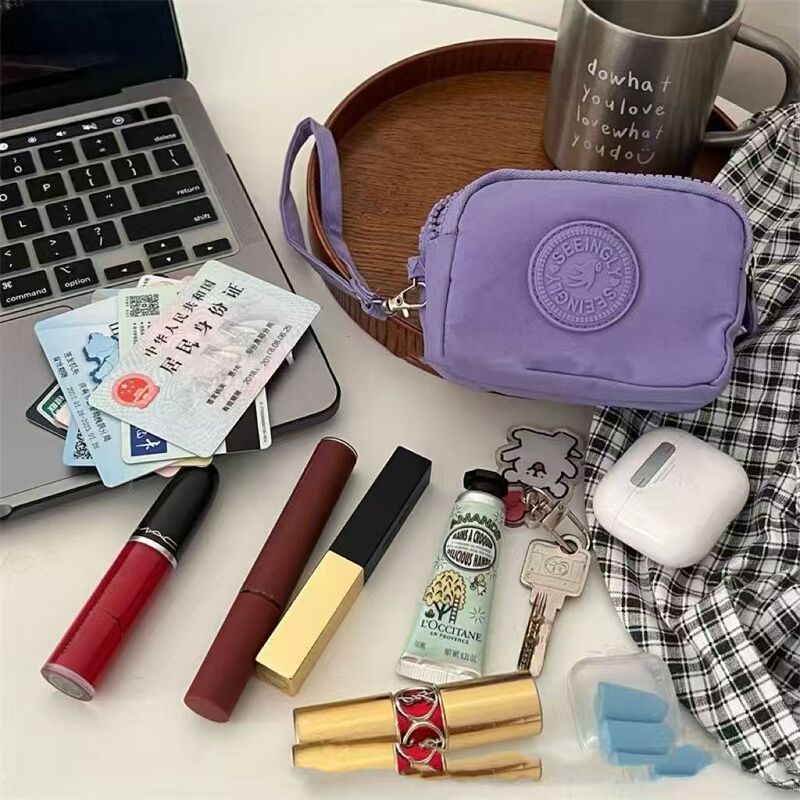 Cross-Border New Portable Nylon Coin Purse Mini Storage Bag for Lipstick and Earphones Multi-Layer Small Card Holder Storage Bag Water-Resistant Cross-Border New Portable Nylon Coin Purse Mini Storage Bag for Lipstick and Earphones Multi-Layer Small Card Holder Storage Bag Water-Resistant
