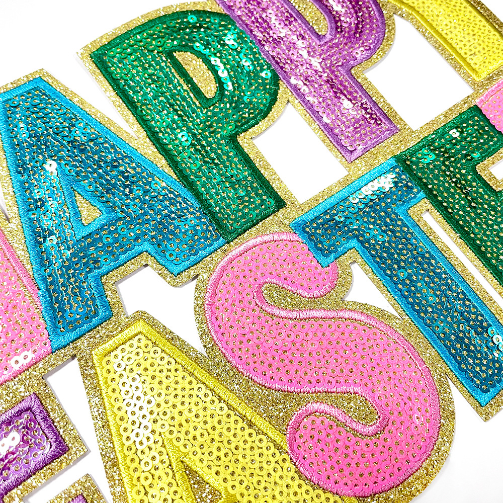 45g Weight Clothing Sticker Patches Classification 1 Piece Quantity Sequin Material Easter Festival Rabbit, Letter Pattern Simple Style, Classic Style Style 1 Piece Simple Style Classic Style Rabbit Letter Sequin Clothing Sticker Patches 1