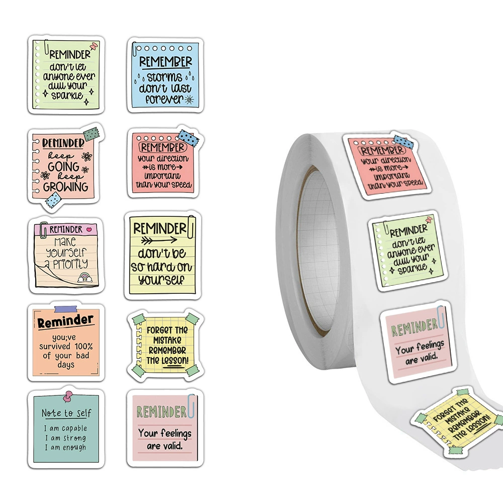 500 наклейки/рулоны через границы Reminder наклейки ручной счет материал стакан воды мобильный телефон декоративные наклейки водонепроницаемый