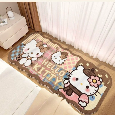 Avtomobil döşəmə paspasları Cute Cartoon Hello Kitty Imitation Cashmere