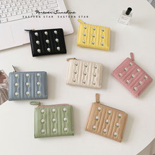 爆款性价比！时尚韩版可爱绣花女士钱包简约短款零钱卡包wallet