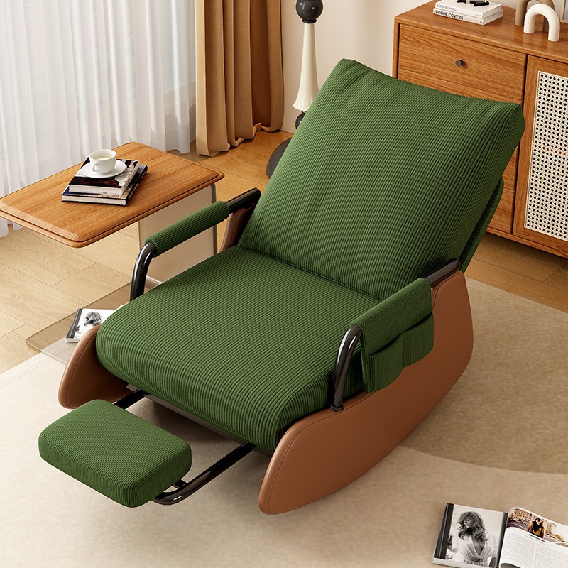 Silla mecedora doméstica reclinada para dormir perezoso sofá balcón silla de relajación sala de estar para almuerzo individual con sillón de pedal