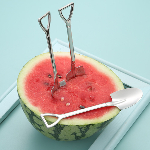 Stainless steel watermelon spoon gift box set creative engineer shovel spoon dessert fruit cake ice cream spoon shovel spoon