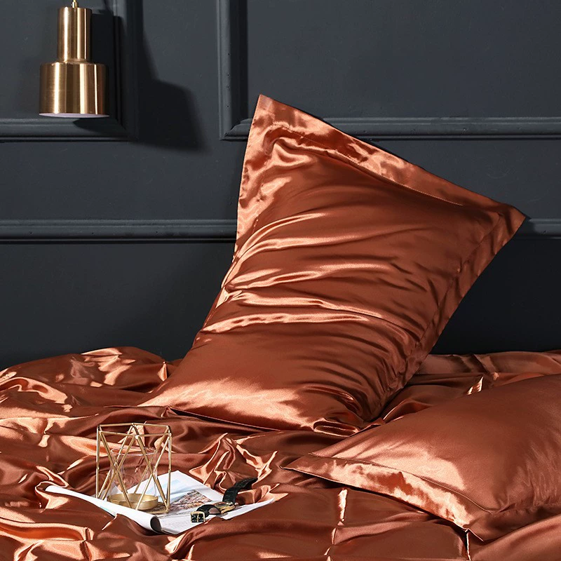 Double-sided Silk Pillowcase, Reversible Satin Finish, 48×74 cm (Multiple Colors)