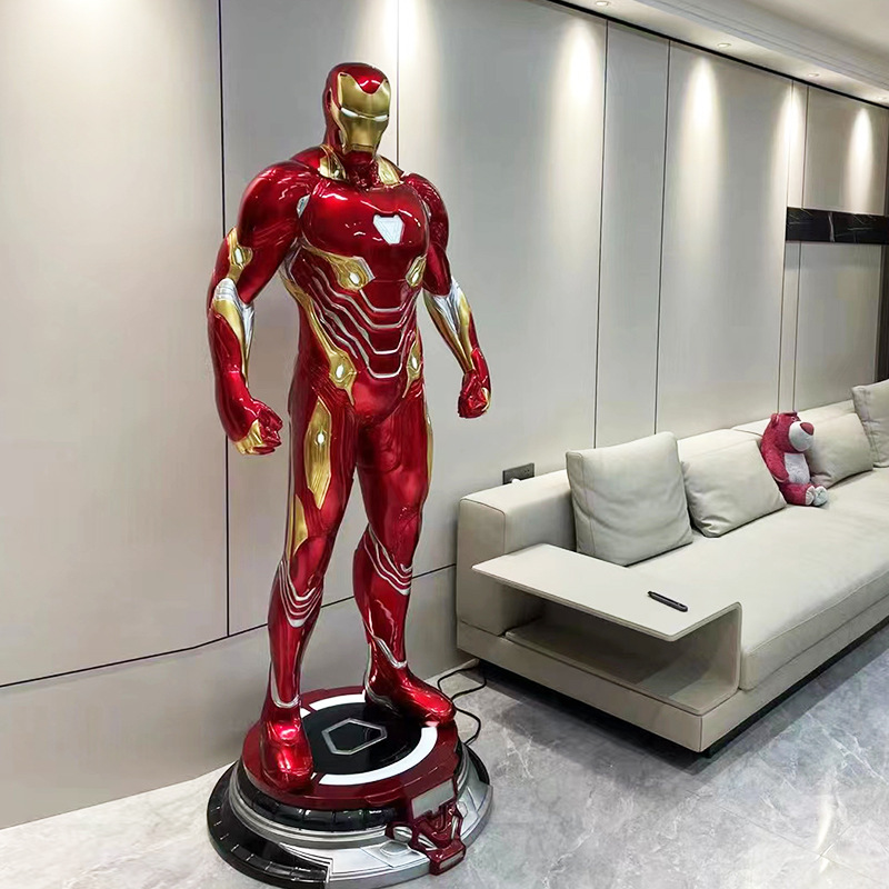 Marvel Iron Man 1:1 Large Figurine Full Body Model Mk7 Luminous Sculpture Hulkbuster Living Room Decoration Floor Stand
