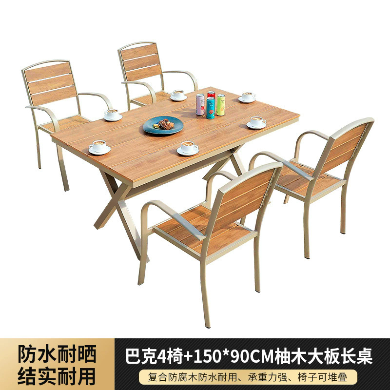 Buck 4 sillas + 150 * 90CM tabla larga de teca