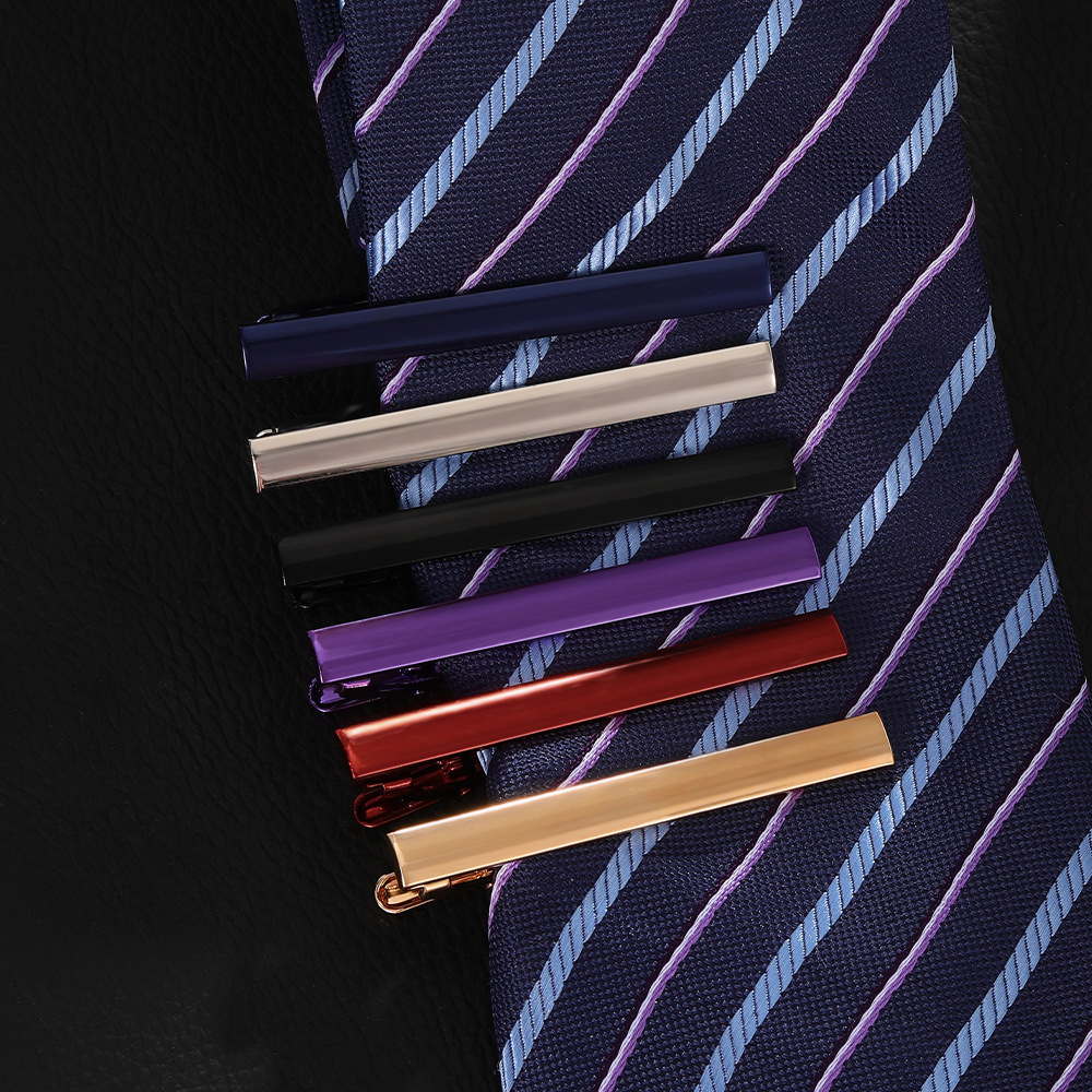 trendy men's electrophoresis colored metal copper tie clip business tie clip accessories source factory spot new products_voghion.com