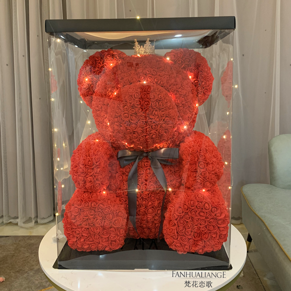 Unicornio flor inmortal rosa ramo caja de regalo de regalo para el día de San Valentín para la novia esposa y amiga