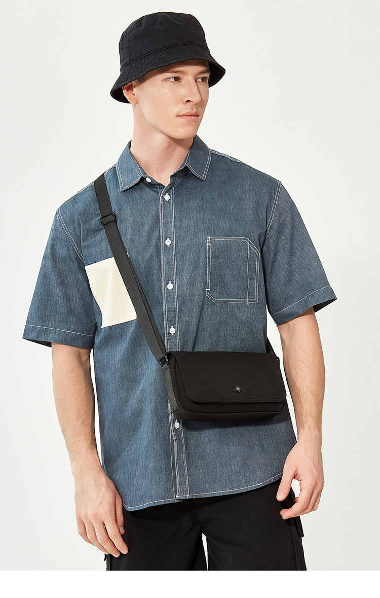 Stylish Crossbody Messenger Bag For Men Simple Solid Casual Design_voghion.com
