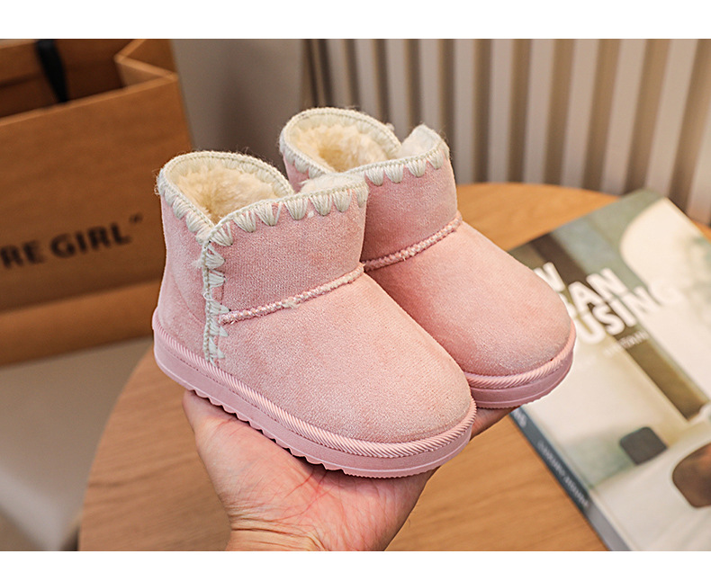 Girls Thick Snow Boots With Plush Lining For Winter Comfort_voghion.com