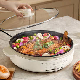 小熊电饼铛DBC-H16U5家用加深加大新款烙饼锅烤面煎饼电煎锅功能